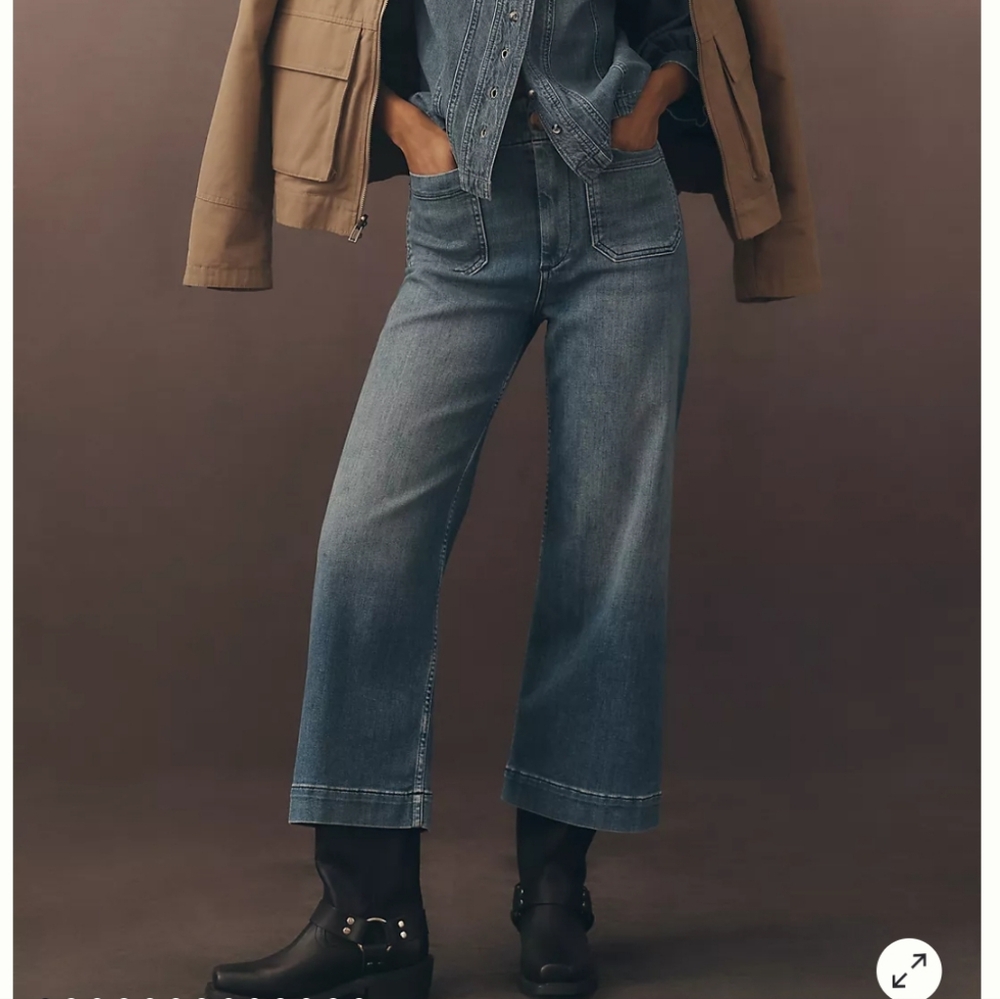 Anthropologie Blue Wide-Leg Jeans